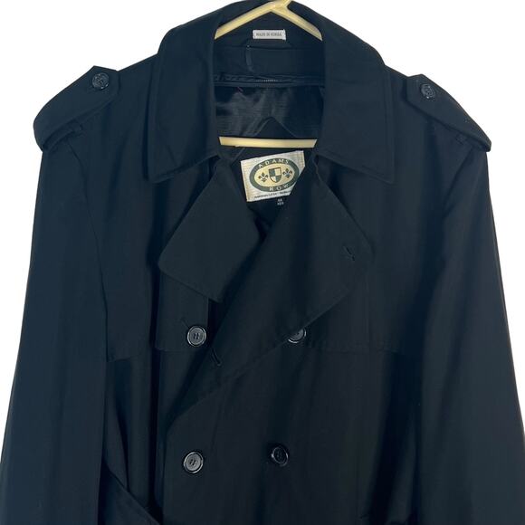 Adams Row Mens Trench Coat Double Breasted Belt Liner Dark Academia SZ 46 - Picture 5 of 11
